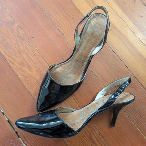 Sam Edelman black leather d'orsay heels
